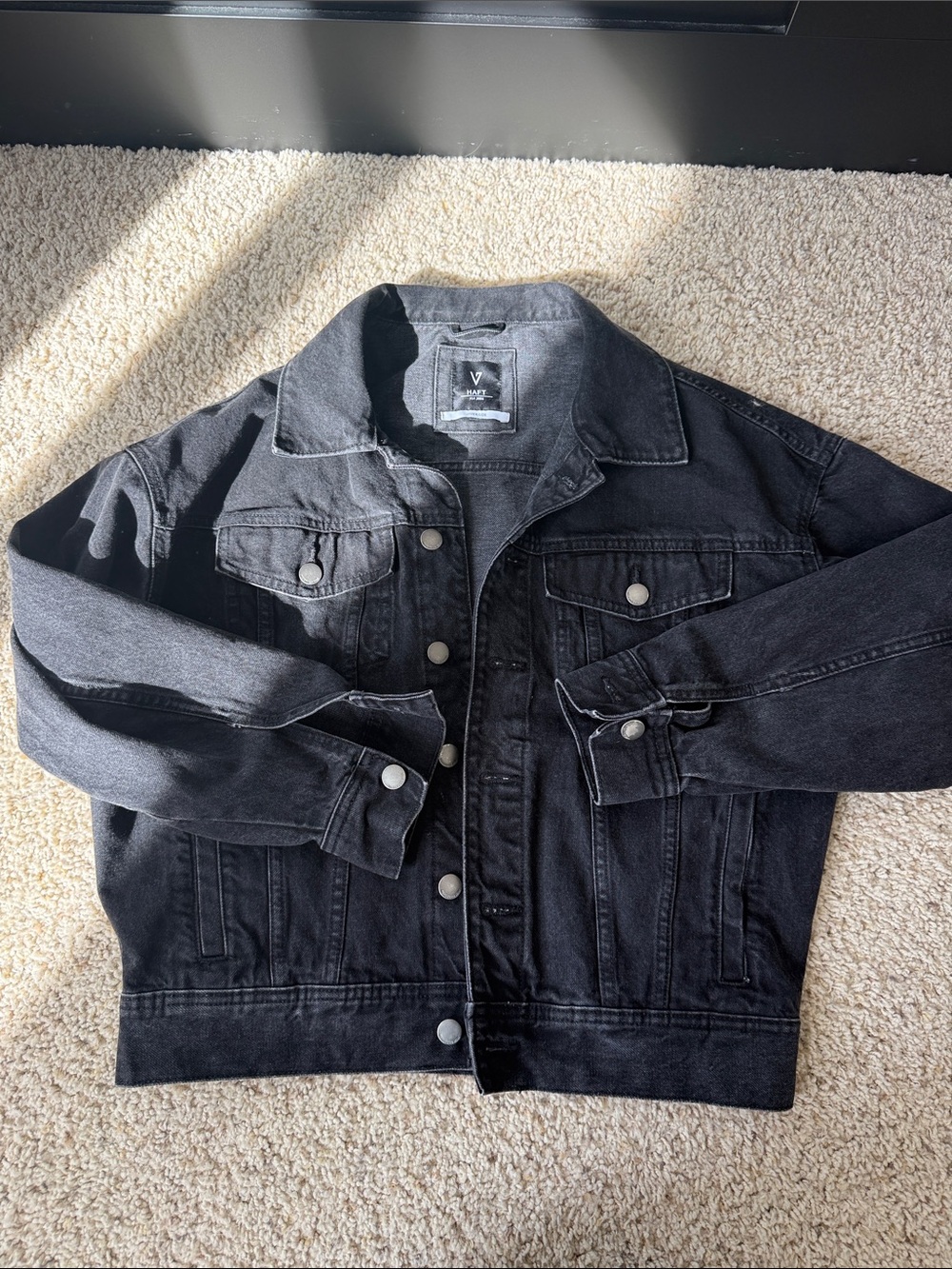 Men's Black Denim Shirt Jacket -